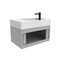 Castello Usa Amazon 30-inch Gray Left Vanity Set with White Top and Black Handles CB-MC-30G-BL-2056L-WH - alternate 6
